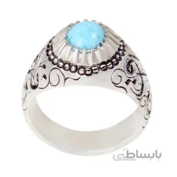 انگشتر نقره مردانه مدل فیروزه نیشابور کد AM_2058