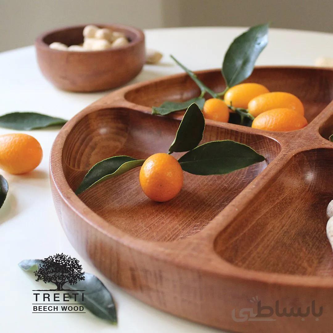 اردورخوری چوبی گرد چهار خانه تیریتی کوچک B2121