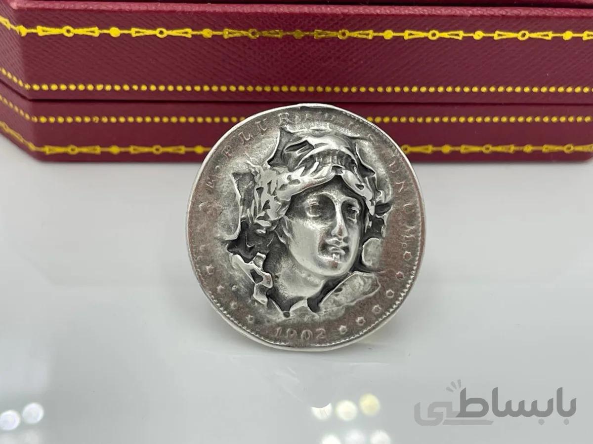 انگشتر ورشو طرح سکه برجسته فری سایز