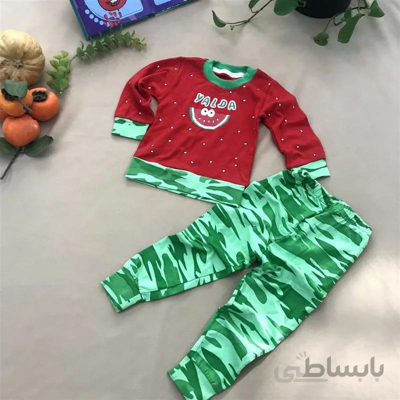 ست بلوز شلوار بچگانه یلدایی 12 تا 15 ماه کد 385