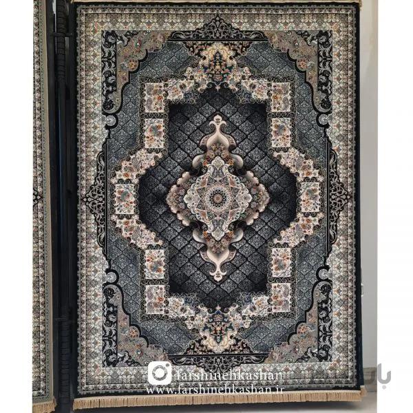 فرش 700 شانه چشمه زمینه سرمه ای ده رنگ