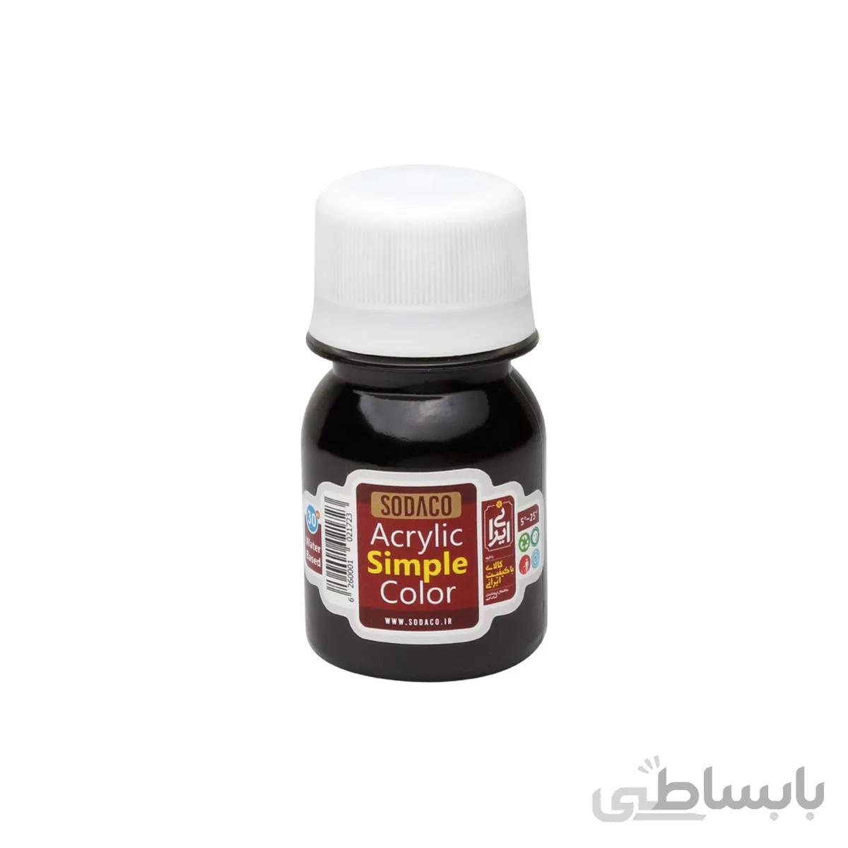 رنگ اکریلیک سوداکو مشکی 30 میل کد 324