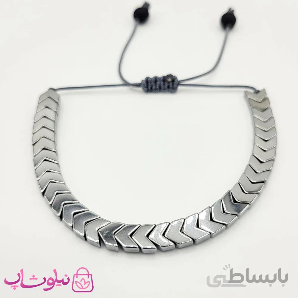 دستبند حدید طرح فلش رنگ نقره ای