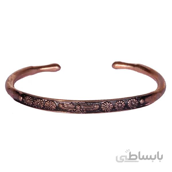 دستبند مفتولی مسی با طرح فروهر کد JW134
