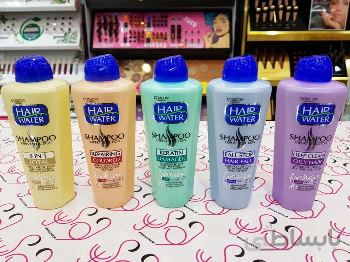 شامپو بدون سولفات کامان COMEON مدل هیر واتر Hair Water حجم 400 میلی لیتر