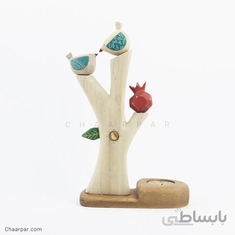 جاشمعی درخت ساده با پرنده و انار ا ابعاد تقریبی 15x20 cm