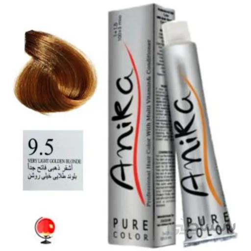 رنگ مو آنیکا (anika) شماره 9.5 بلوند طلایی خیلی روشن