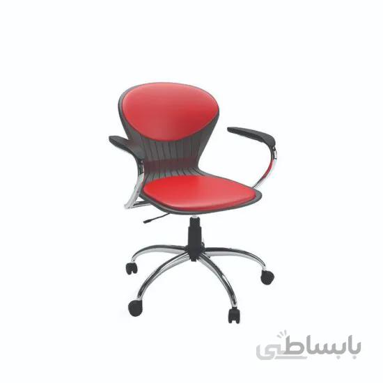صندلی کارمندی چرخدار مدل صدفی دسته دار