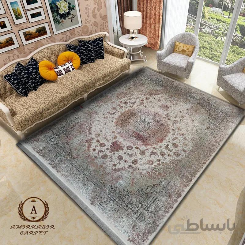 فرش وینتیج مارسی نقره ای 1200 شانه