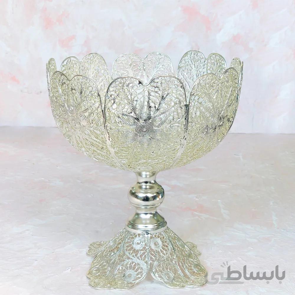 کاسه پایه دار ملیله 18 سانت ا قیمت به شرط خرید تیمی