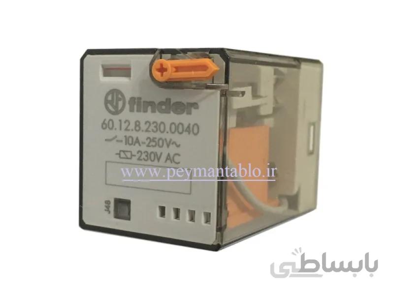 رله چهار گوش 230 ولت AC دو کنتاکت (بدون پایه) (Finder(60.12