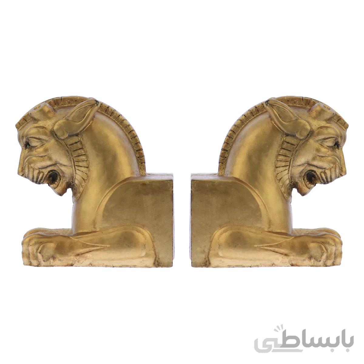 نگهدارنده کتاب تندیس و پیکره شهریار طرح شیر غرنده کد MO2970 بسته دو عددی