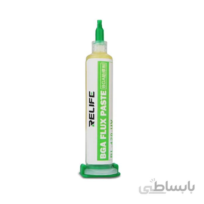 روغن و خمیر فلکس سرنگی RELIFE RL-420 UV مناسب تعمیرات گوشی موبایل
