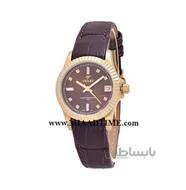 ساعت ویولت Violet زنانه گرد چرمی طلایی صفحه سفید کد 0488/2L