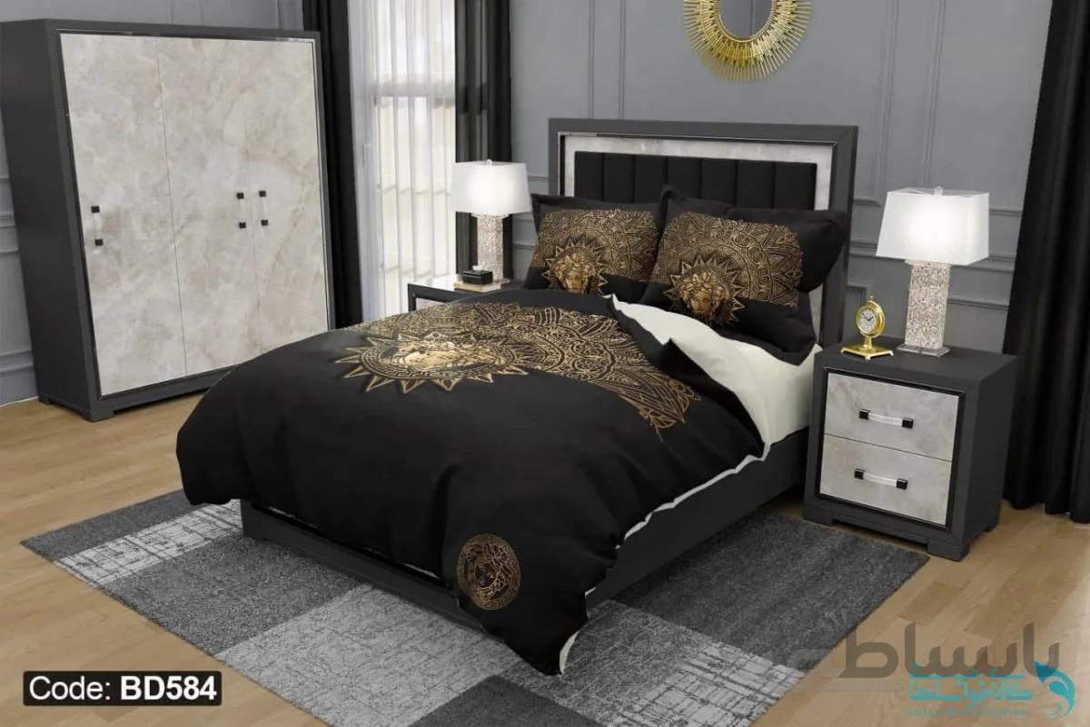 روتختی طرح versace برند دکو کد BD584 | دارای قابلیت تغییر رنگ پشت لحاف و ملحفه