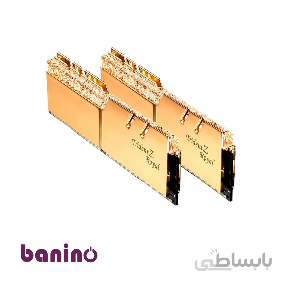 رم دسکتاپ DDR4 دو کاناله 3200 مگاهرتز CL16 جی اسکیل مدل Trident Z Royal Gold ظرفیت 16 گیگابایت