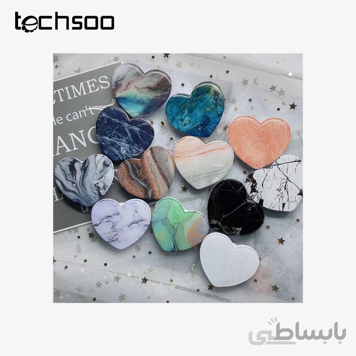 پاپ سوکت قلبی ماربل Marble heart shaped Pop socket