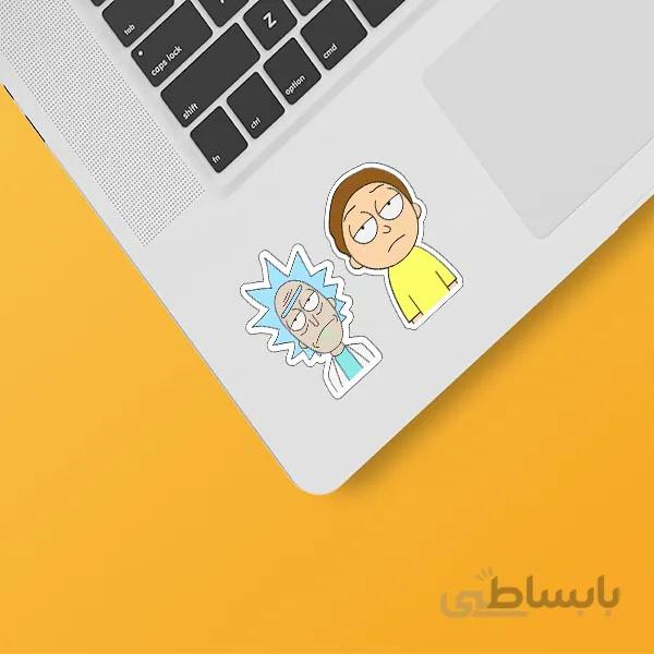 استیکر لپ تاپ مجموعه دو عددی طرح Rick&Morty کد ۰۱