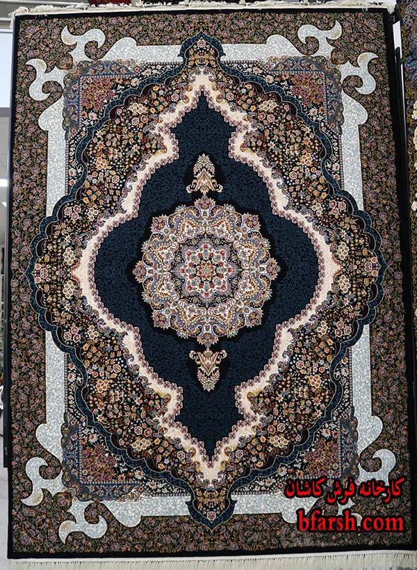 فرش 700 شانه طرح سلطان سرمه ای