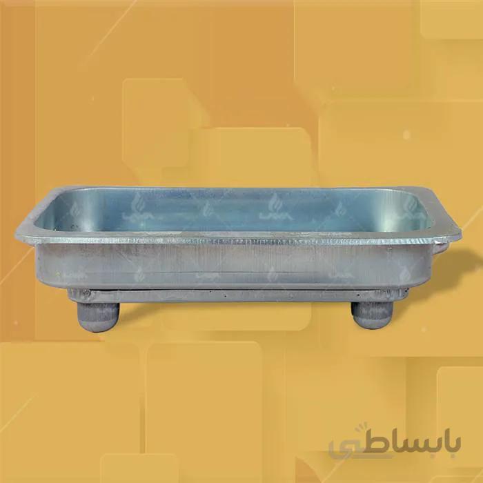 منقل زغالی ا * کباب پز ساده زغالی از جنس گالوانیزه ضدزنگ * دارای طول 50 سانتی متر و عرض 30 سانتی متر * عمق مفید کباب پز 7 سانتی متر می باشد * مناسب برای پخت انواع کباب در دل طبیعت