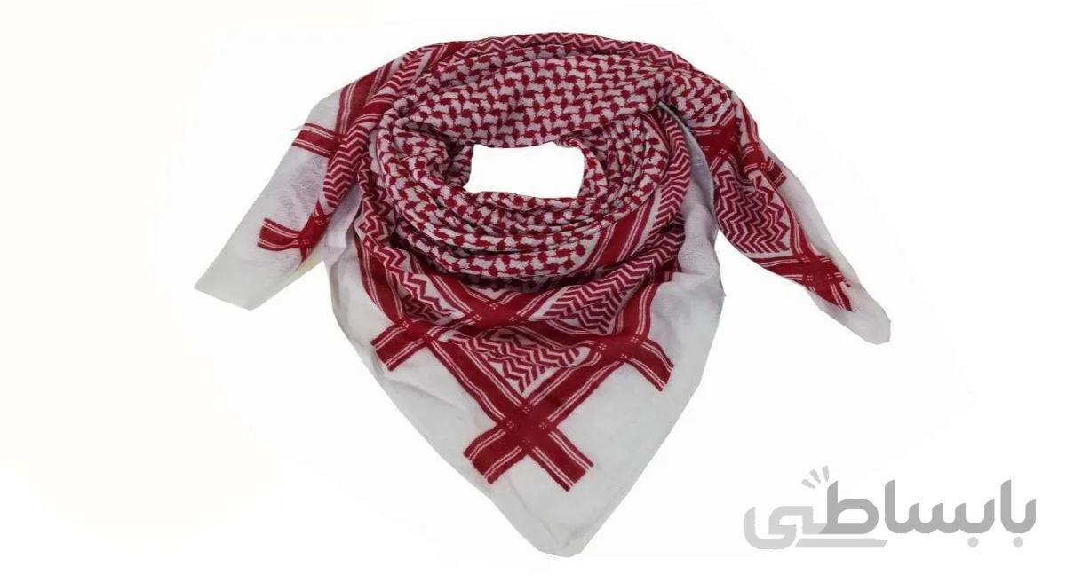 دستمال سر و گردن کردی طرح جامانه رنگ قرمز