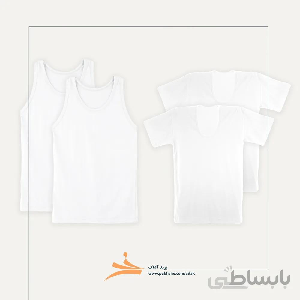 پک ست زیرپوش مردانه سفید آداک کد 41102