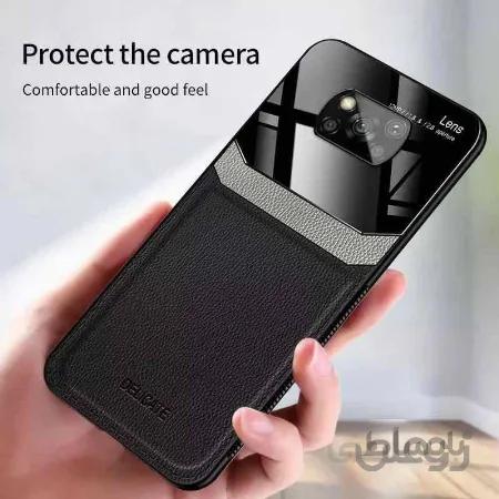 قاب دلیکات چرمی محافظ لنزدار ردمی Poco X3 / X3 NFC