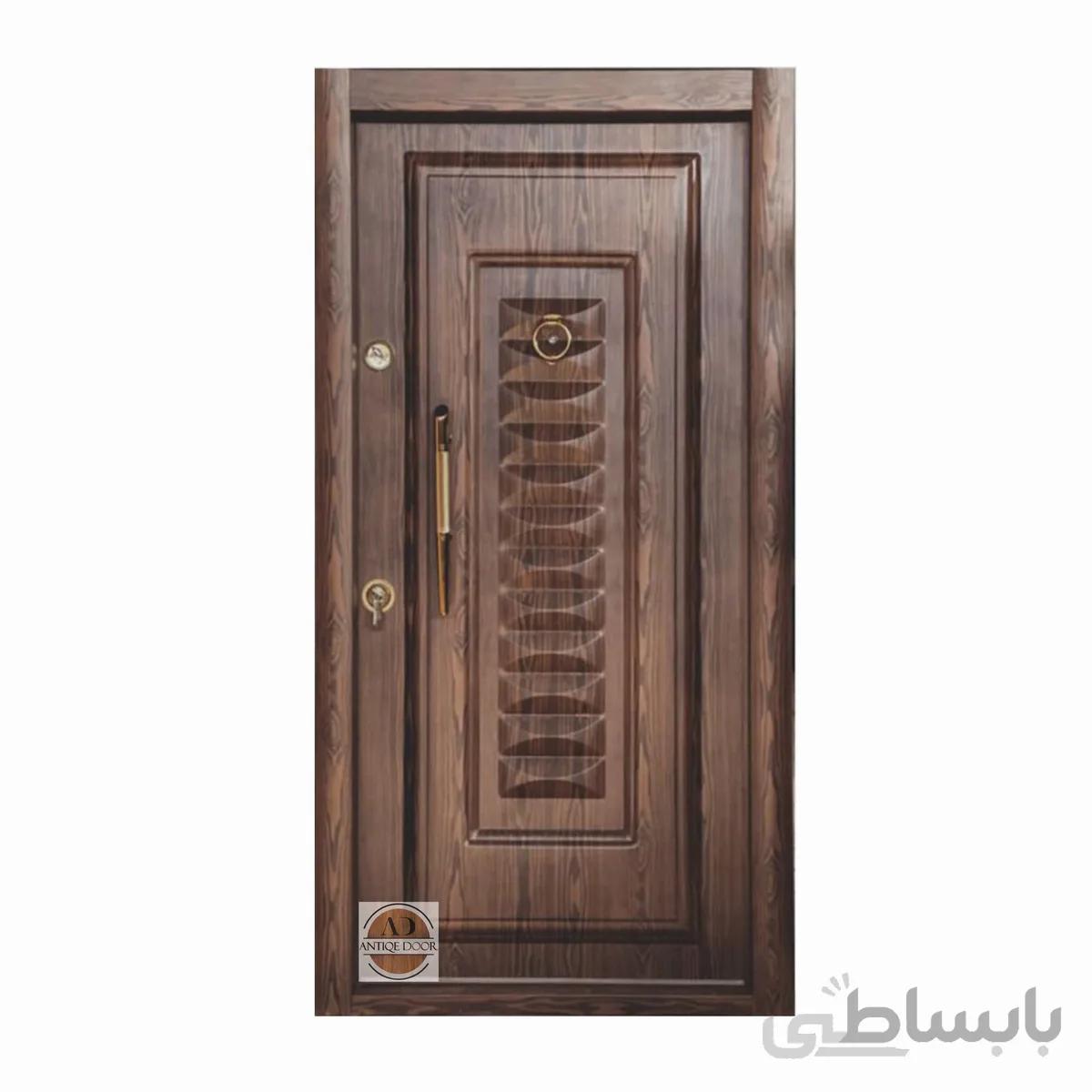 درب ضد سرقت روکش فلزی دکورال مدل کرکره - 105 *210 / راست بازشو