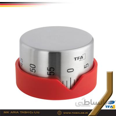 تایمر استیل ضد زنگ با روکش پلاستیکی قرمز 1027.05 تفا