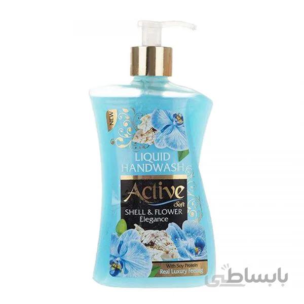 مایع دستشویی صدفی آبی 450 گرمی اکتیو (حاوی پروتئین سویا)