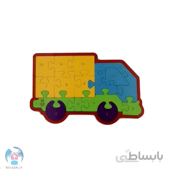 پازل چوبی اعداد انگلیسی کامیون کوچک
