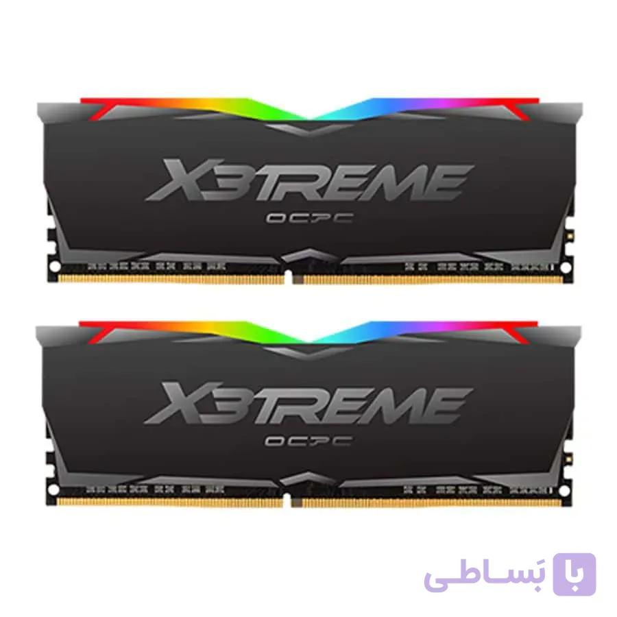 رم دسکتاپ OCPC X3 RGB Black DDR4 3200MHz 16GB (8GBx2) CL16 Dual Desktop RAM