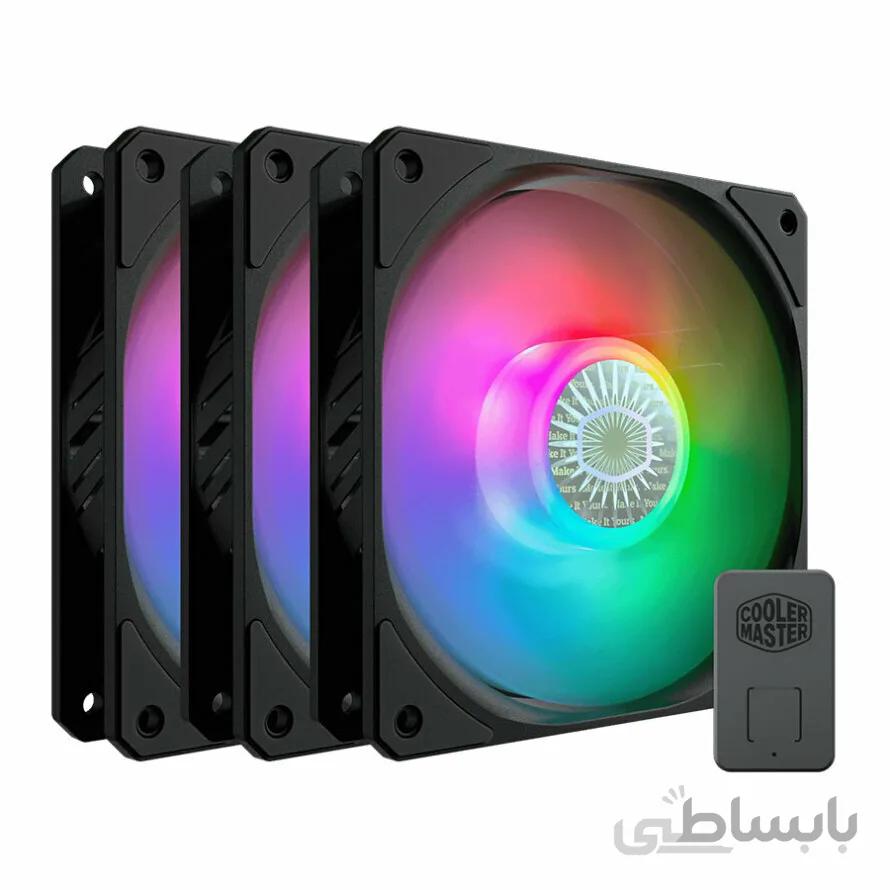 فن کیس کولر مستر SICKLEFLOW 120 ARGB بسته 3 عددی ا Cooler Master SICKLEFLOW 120 ARGB 3 in 1 Case Fan