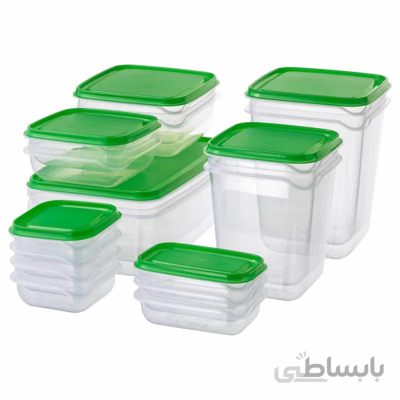 ست ۱۷ پارچه ظرف نگهدارنده غذا ایکیا مدل PRUTA