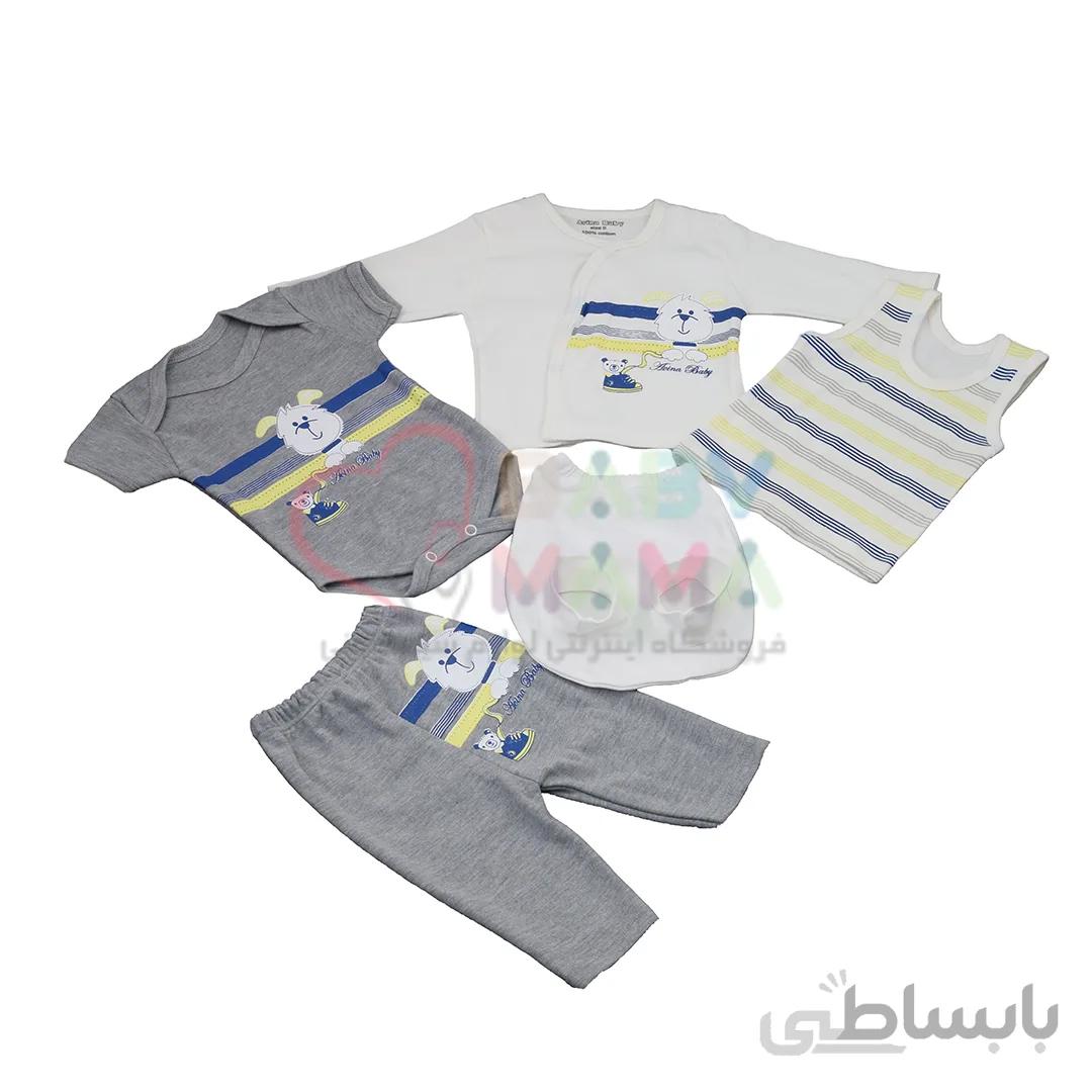 ست ۵ تیکه avina baby مدل سگ