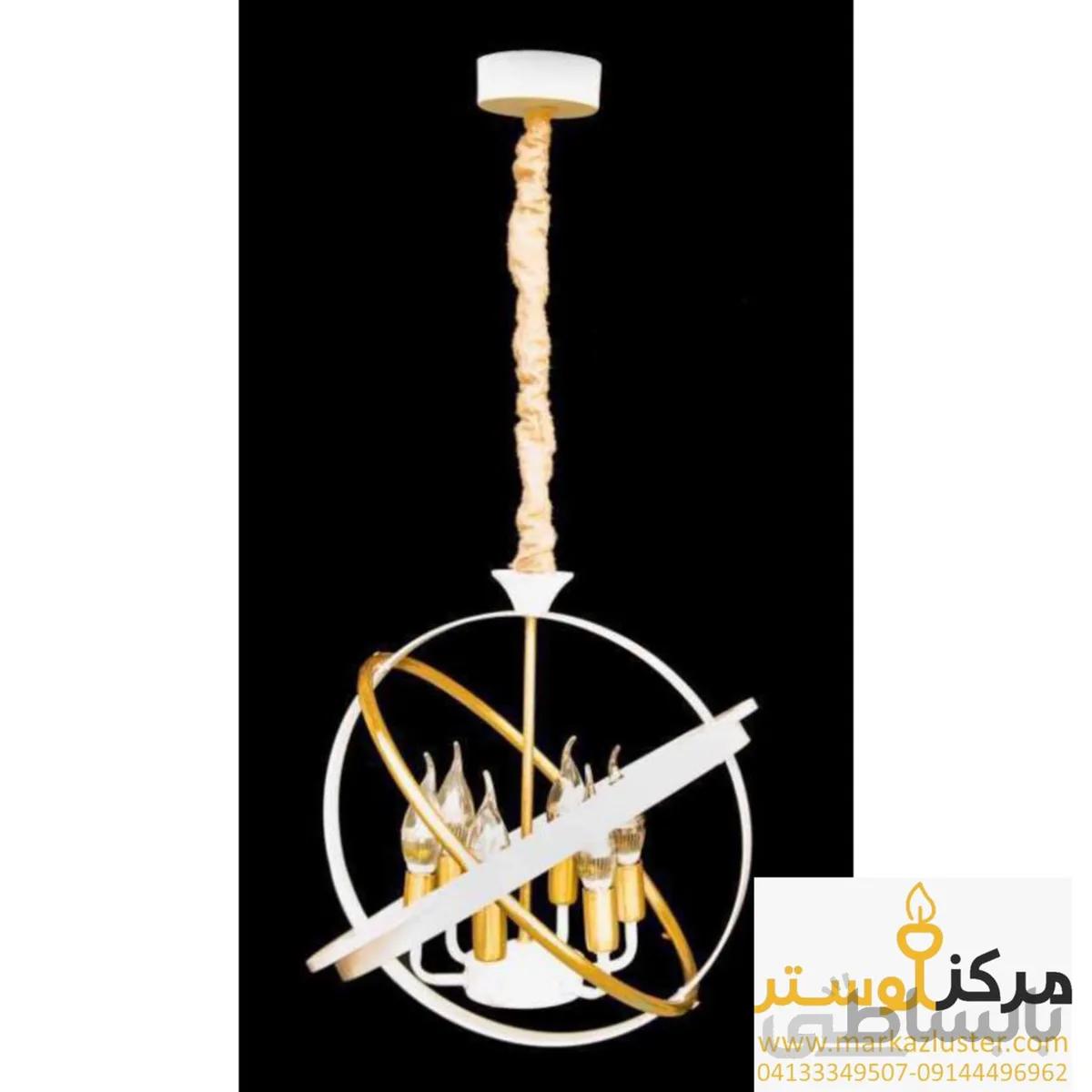 لوستر فانتزی مدل کره 6 شعله سفید