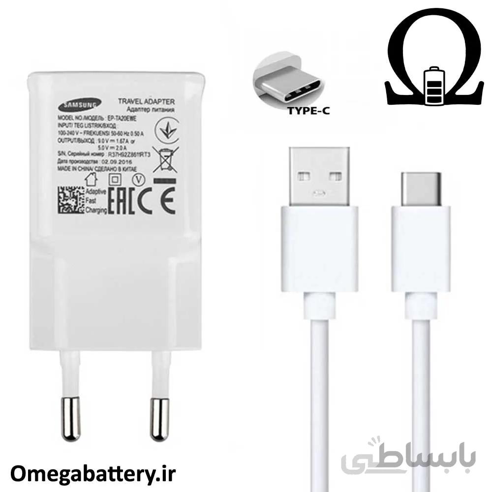 شارژر اصلى سريع همراه با كابل type c سامسونگ گوشى Samsung Galaxy A60 ا 2A Samsung Galaxy A60 Fast travel charger with type c cable