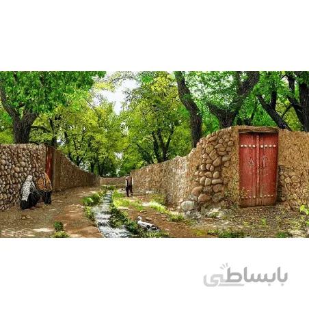 نخ و نقشه تابلو فرش طبیعت کد 52