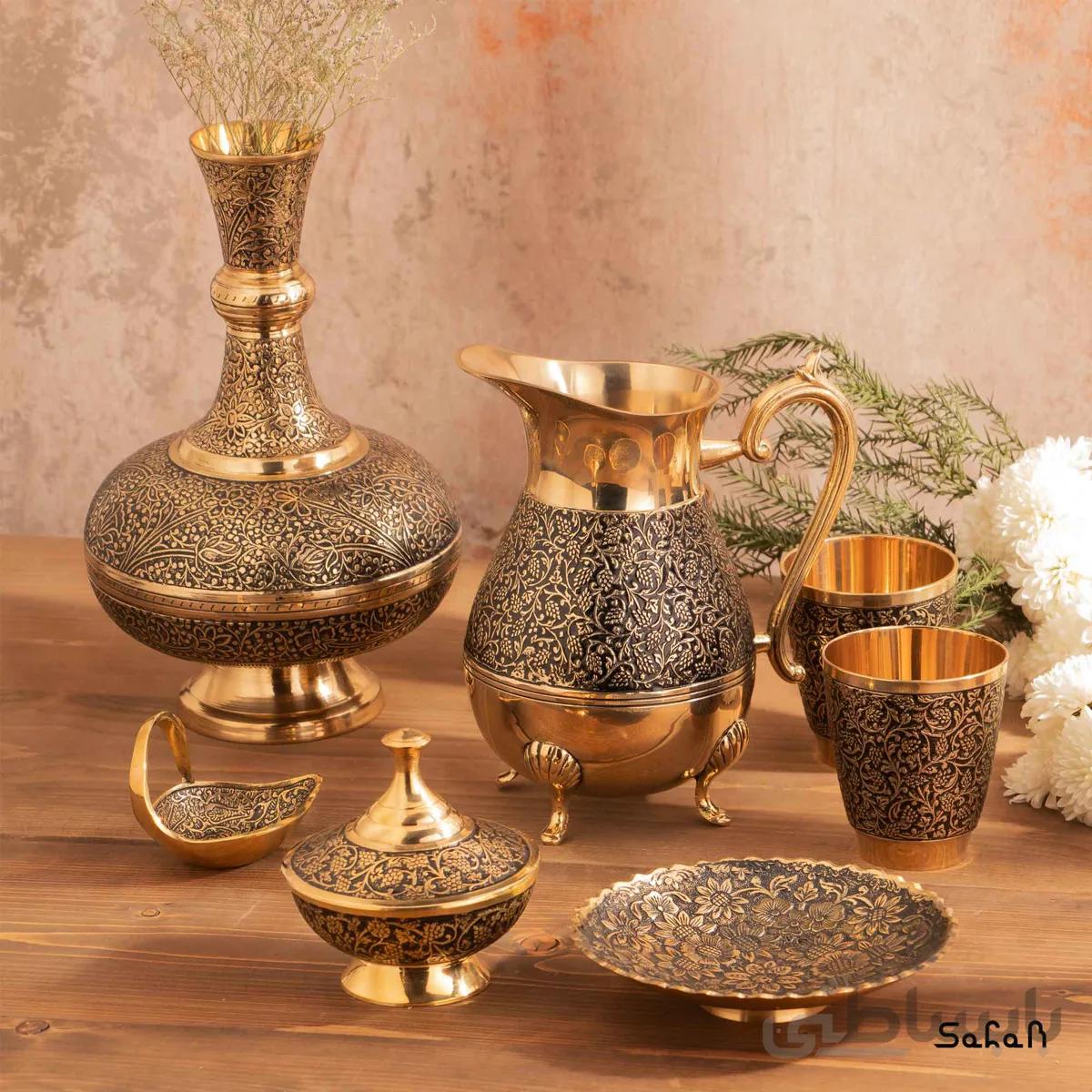 ست پذیرایی برنجی طلایی کد 121