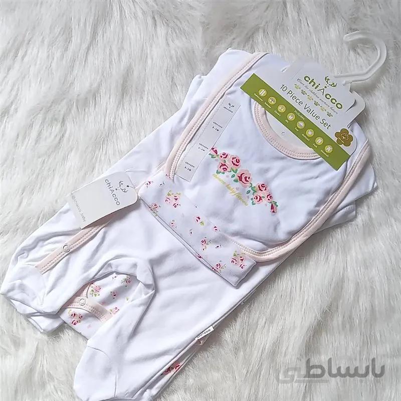 ست هفت تکه نوزادی 0 تا سه ماه طرح گل کد 326