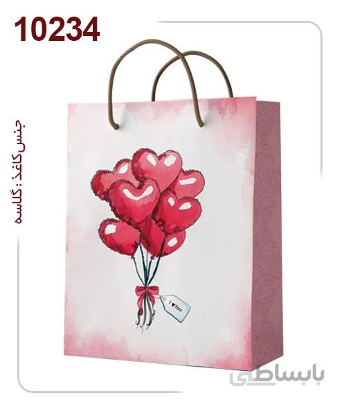 ساکدستی فانتزی طرح قلب با کاغذ گلاسه کد10234
