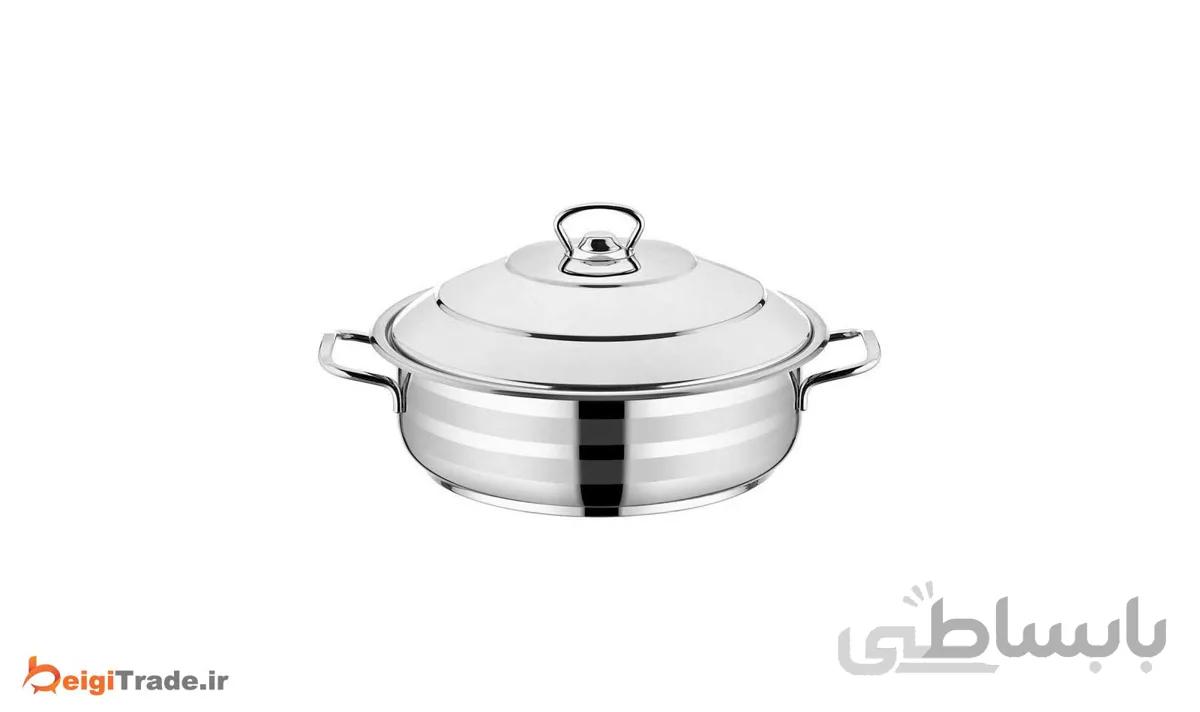 تابه استیل دو دسته سیلا مدل بغازچی سایز 24