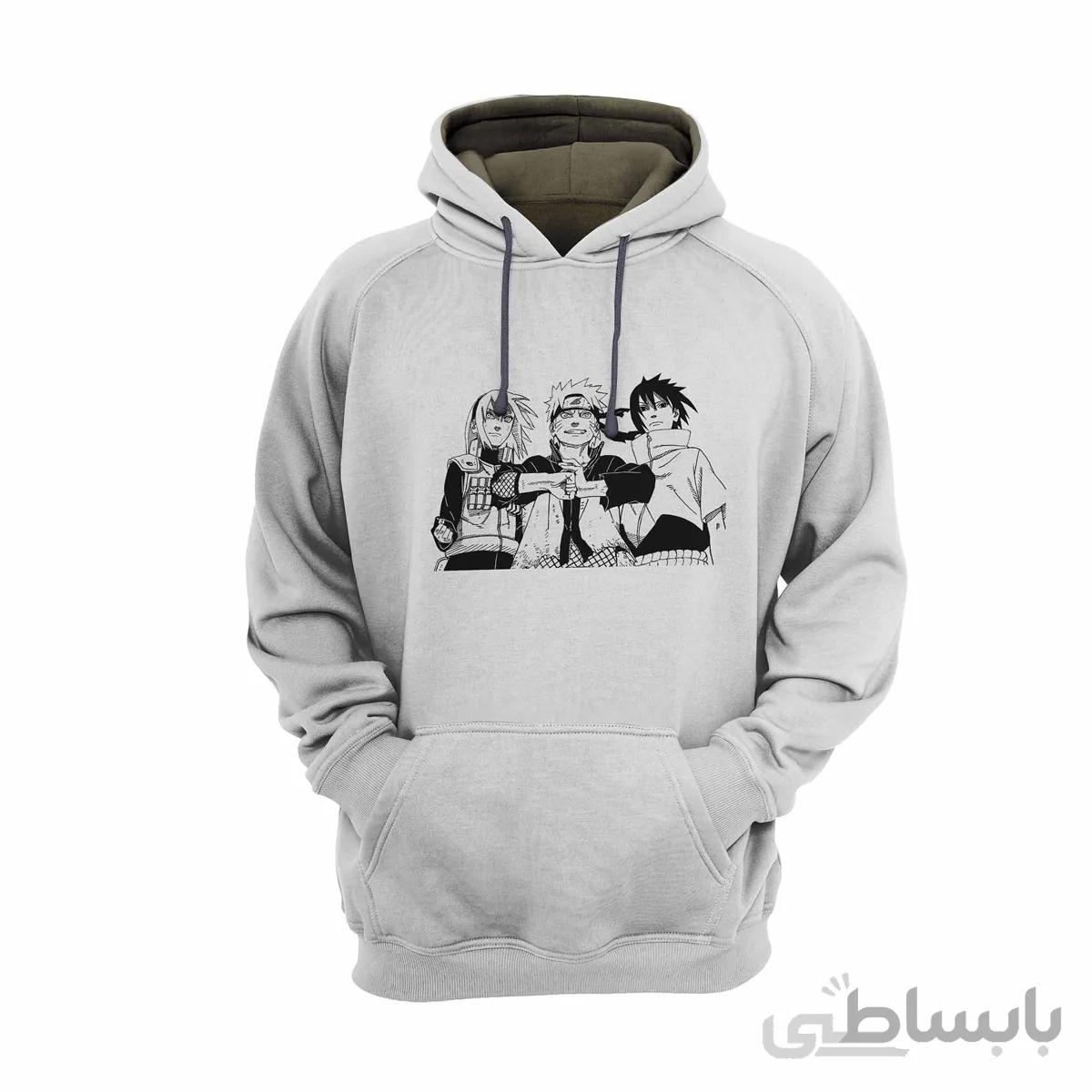 هودی سفید طرح طرح انیمه ناروتو Naruto کد KCT10427