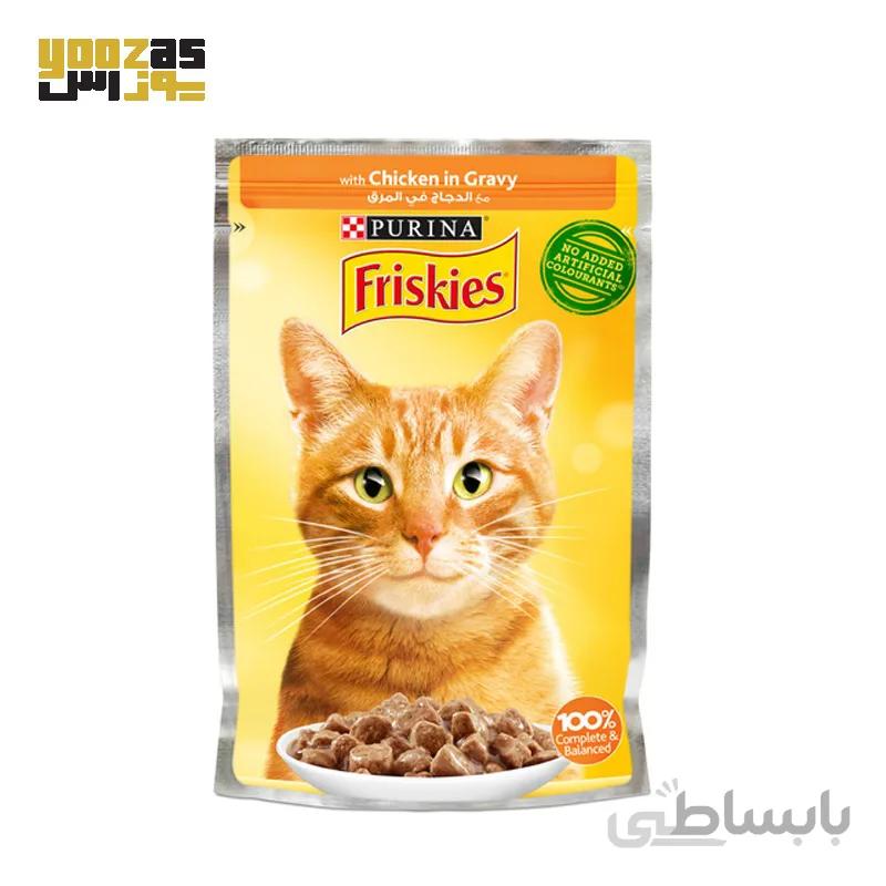 سوپ گربه بالغ فریسکیز با طعم مرغ وزن 85 گرمی