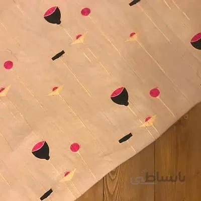 پارچه کرسپو سوزن دوزی رنگ کرم کد 2502