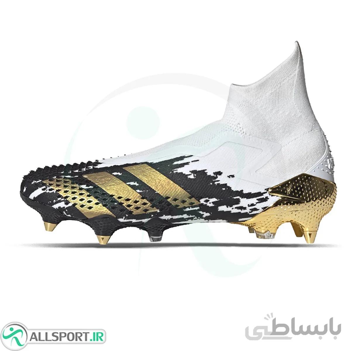 کفش فوتبال آدیداس پردیتور طرح اصلی Adidas Predator Mutator 20+ FG White Gold Metallic Black
