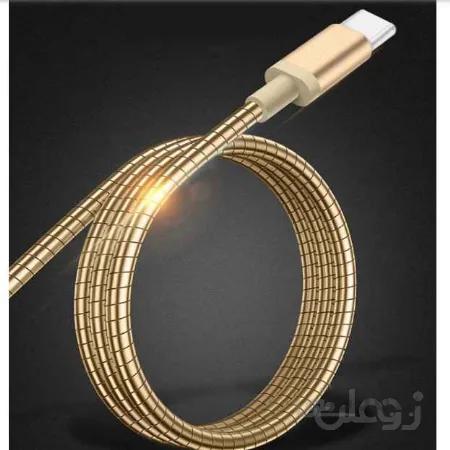 کابل شارژ روکش فلزی تایپ سی Type-C Gold