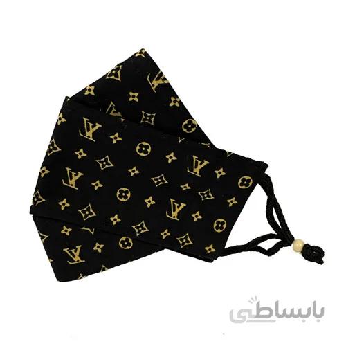 ماسک پارچه ای سه بعدی طرح LV رنگ مشکی کد 069 ا Face Fabric Mask code 069