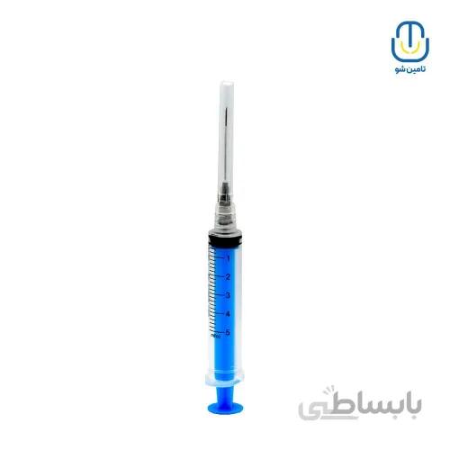 سرنگ ۵ سی سی پیستون دار لوئرلاک وی مد ا V-med luerlock syringe With Piston 5cc