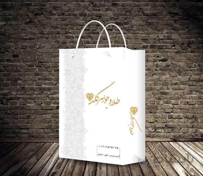 طرح ساک دستی طلا و جواهرات لایه باز